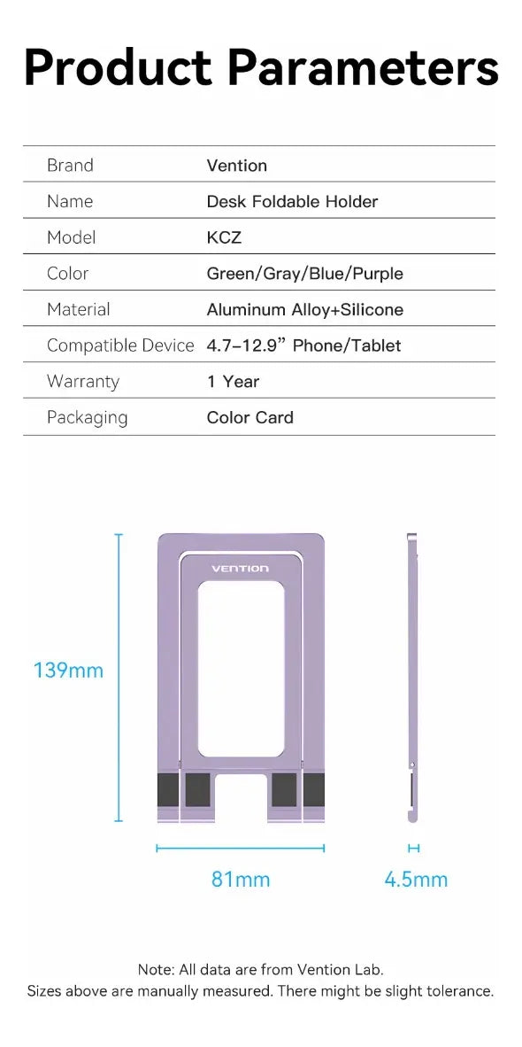 Soporte Para Celular Y Tablet Aluminio Plegable Azul Vention