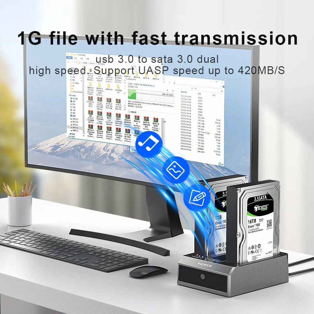 Docking Station 3 Bahias Clonador Ide Sata Hdd Ssd Fideco