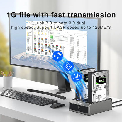 Docking Station 3 Bahias Clonador Ide Sata Hdd Ssd Fideco
