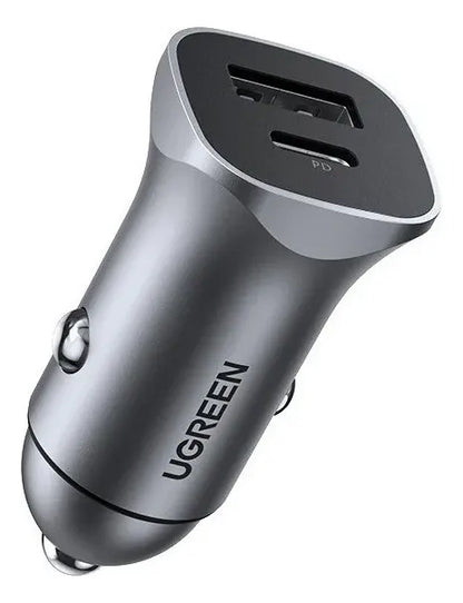 Cargador Para Auto Doble Usb 3,0 Usb C 24w Ugreen Plateado