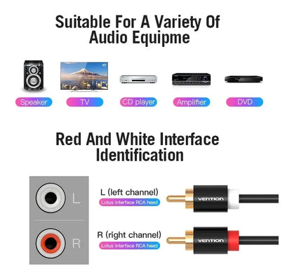Cable Audio Premium 2 Rca Macho A 2 Rca Macho 2m Vention