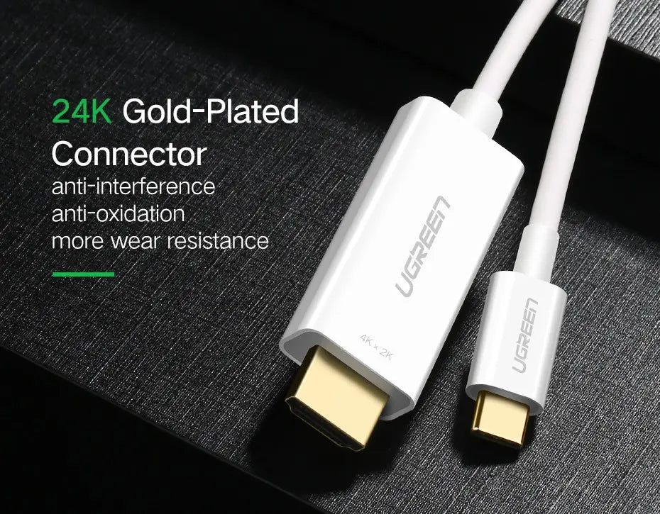 Cable De Video Usb-c A Hdmi 1,5m Blanco 4k 2k @30hz Ugreen