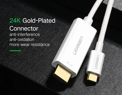Cable De Video Usb-c A Hdmi 1,5m Blanco 4k 2k @30hz Ugreen