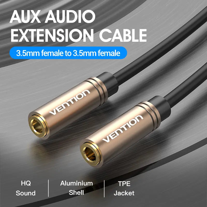 Adaptador Audio Plug 3,5 Hembra A Hembra 0,30 Metros Vention