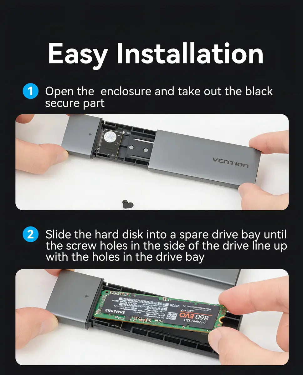 Carry Disk Ssd M2 Ngff Usb-c 3,1 Gen 2 Aluminio Gris Vention