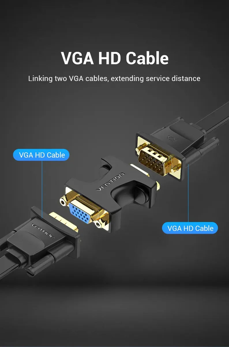Adaptador Union Vga Extensor Hembra A Hembra Ficha Vention