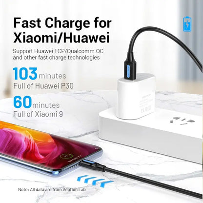 Cable De Carga Y Datos P/ Celular Usb A Usb-c 2,0 1m Vention