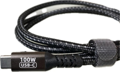 Cable Usb C 3,1 Trenzado 100w 5a 4k Carga Y Datos 1 Metro Negro