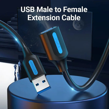 Extensor Usb 3,0 Alargue 1,5 Metros Macho A Hembra Vention Negro