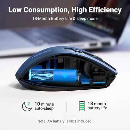 Mouse Inalambrico Usb 2,4ghz 4000 Dpi Azul Ergonomico Ugreen Azul