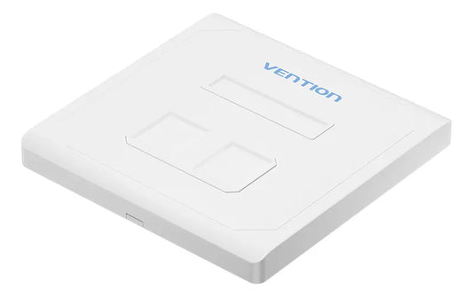 Faceplate 2 Puertos Keystone Tapa Bastidor Rj45 Vention Blanco