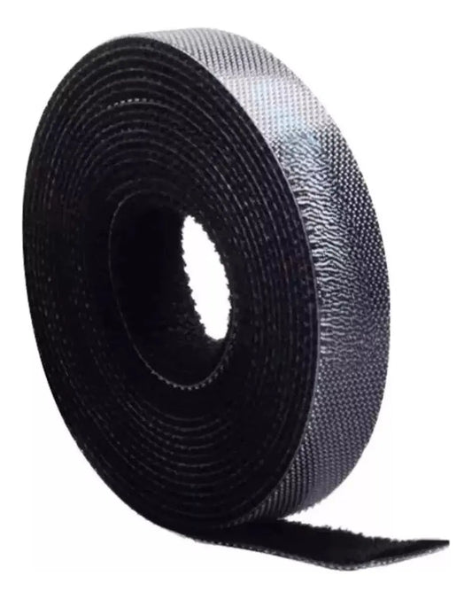 Tira Organizadora De Cable Velcro Autoadhesivo 3 Metros Evox Negro