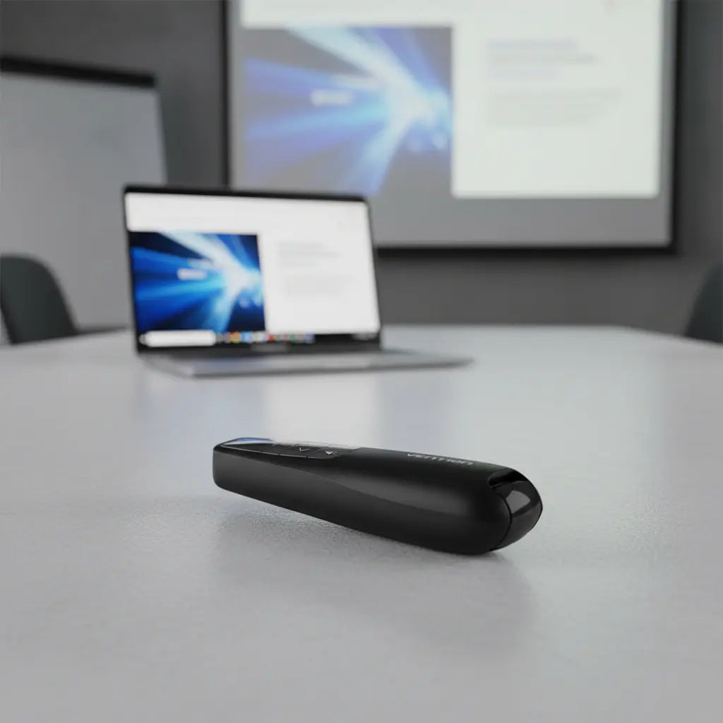 Control Presentador Puntero Laser Usb Y Usb C Rojo Vention Negro