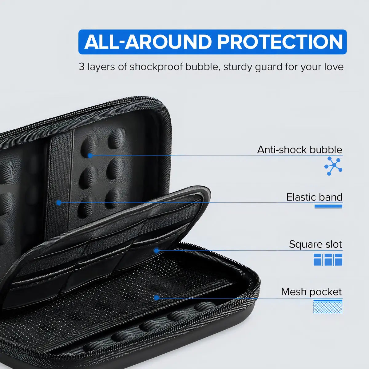 Estuche Portatil Para Disco Duro Externo Cables 3,5 Ugreen Negro