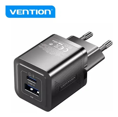 Cargador Con Cable Adaptador Carga Rapida Usb C 30w Vention Negro