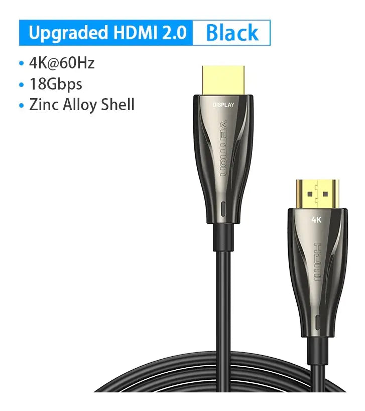 Cable Hdmi 2,0 Fibra Optica Certi 4k 60hz 18gbps 10m Vention
