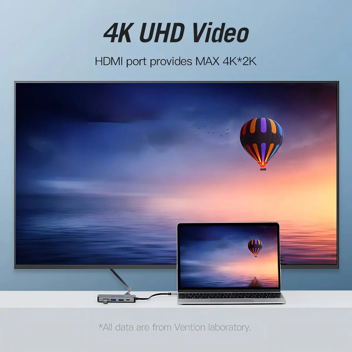 Hub Multipuerto Usb C 8 En 1 Hdmi Rj45 Usb 3,0 Sd Vention Gris