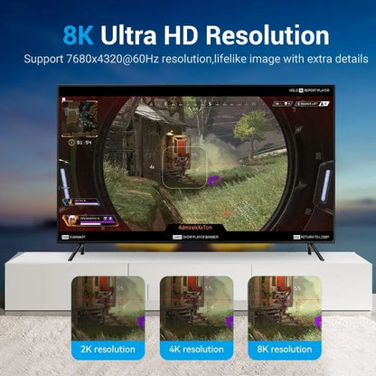 Cable Displayport 1,4 - 5 M Hdcp 8k 32 Gbps Ultra Hd Vention
