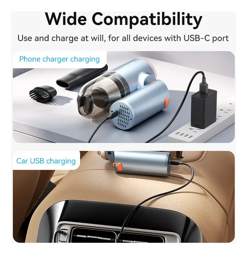 Aspiradora Para Auto Con Accesorios Inalambrica Usb Vention