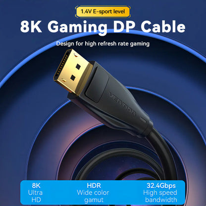 Cable Display Port 8k 60hz Hdr G-sync Hdcp 1 M Vention