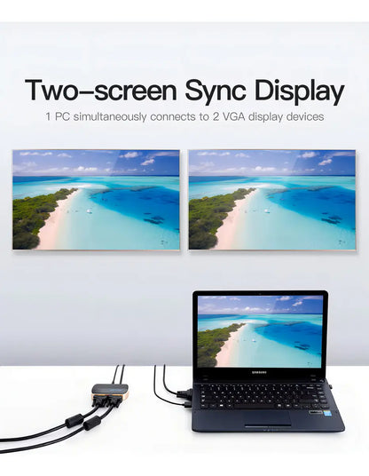Splitter Adaptador Vga Para 2 Monitores 1080p Vention