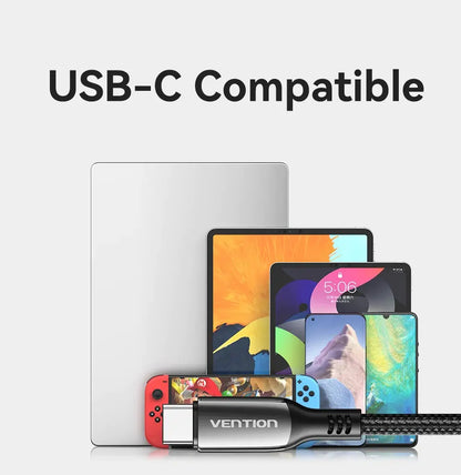Cable Usb-c A Usb-c 100w 5a Carga Y Datos 2m Negro Vention