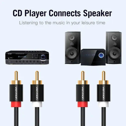 Cable Audio 2rca A 2rca Macho Alta Calidad Sonido 3m Vention