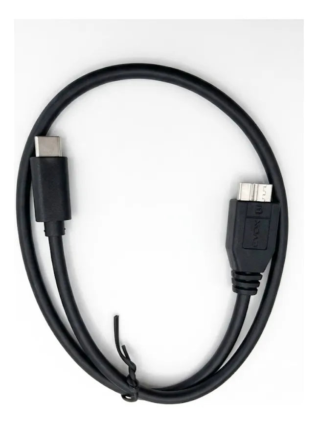 Cable Usb C A Micro B 1 Metro Pc Disco Rigido Externo Evox Negro