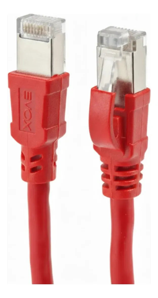 Cable De Red Evox Cat6a 50 Cm Rojo Patch Cord Rj45 Internet