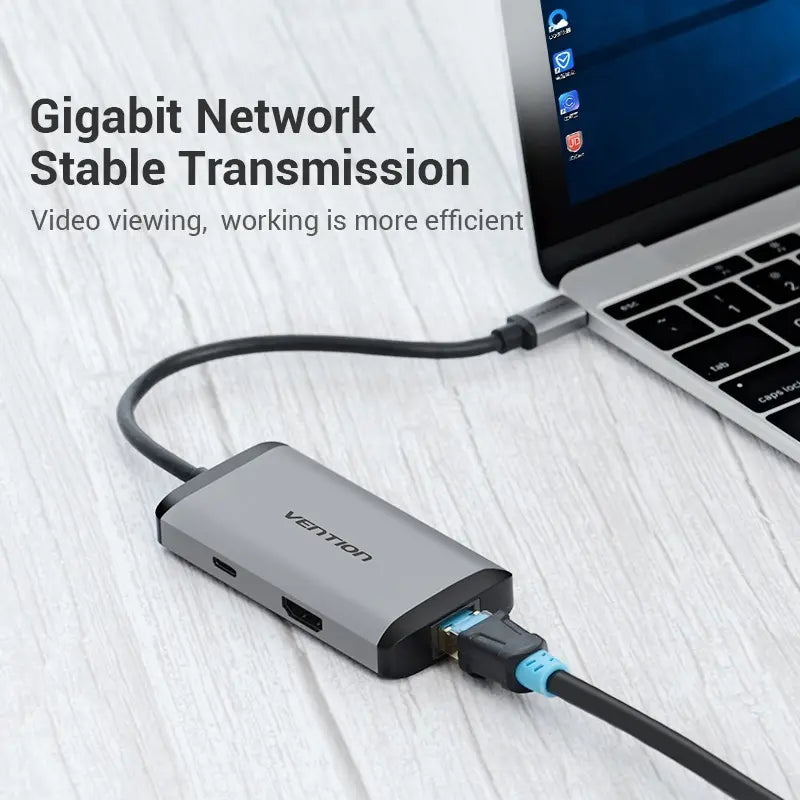 Hub Adaptador Multipuerto 6 En 1 Usb C Hdmi Usb 3,0 Vention