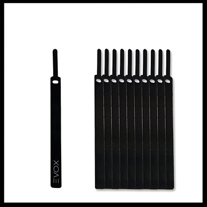 Tira Organizadora De Cables X6 Nylon Autoadhesivo 15cm Evox Negro