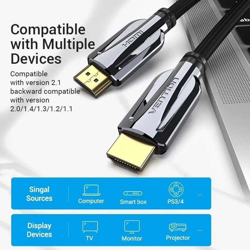 Cable Premium Hdmi 2,1 - 8k Earc 120hz Hdr 48gb 3 Mt Vention