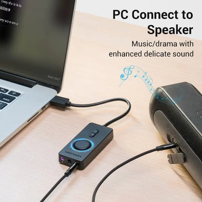 Tarjeta De Sonido Usb A Auxiliar Auricular Microfono Vention