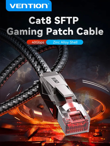 Cable Rj45 Ethernet Sftp Cat8 40 Gbps Gamer 2 M Vention