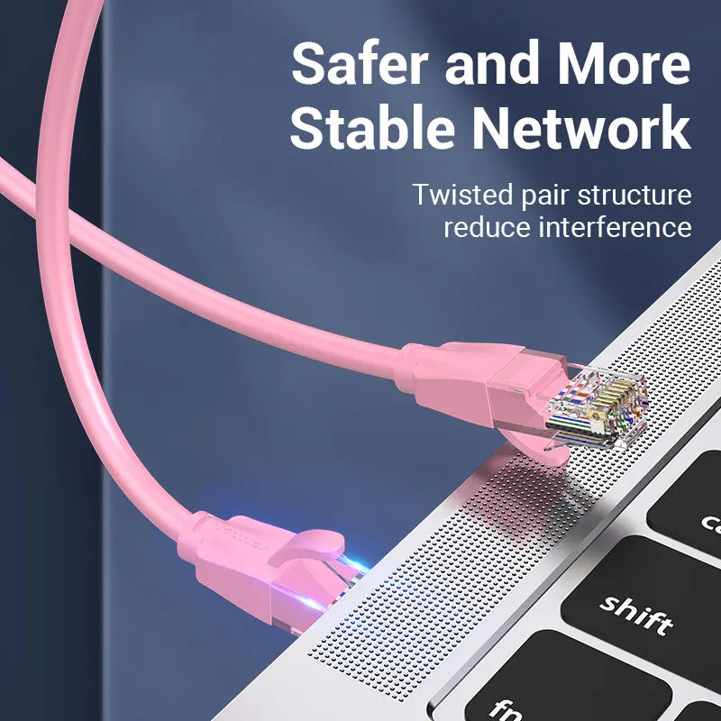 Cable Red Cat6 Utp Gigabit Patch Cord Rj45 1m Rosa Vention
