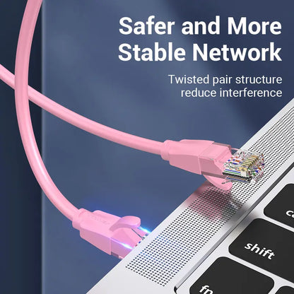 Cable Red Cat6 Utp Gigabit Patch Cord Rj45 1m Rosa Vention