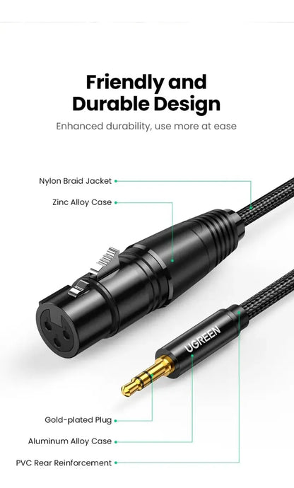 Cable Xlr Cannon Plug 3,5mm Profesional Microfono 1m Ugreen