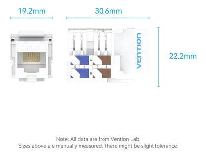 Jack Rj45 Keystone Ficha Utp Cat5e 100mbps Vention