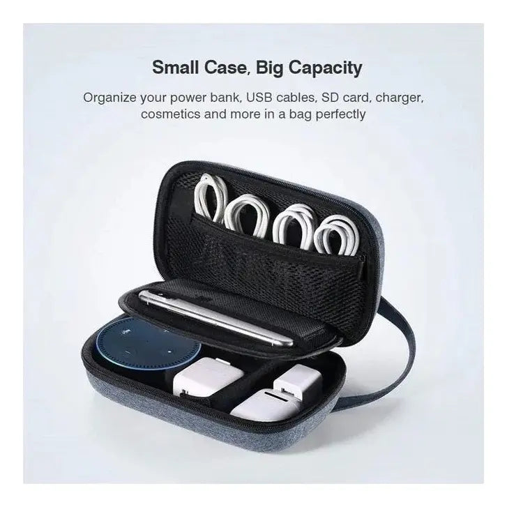 Estuche Organizador De Cables Memorias Discos Viaje Ugreen Gris Oscuro
