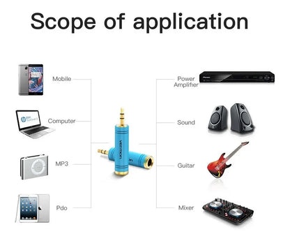 Adaptador Audio Jack 3,5mm Macho A 6,5mm Hembra - Vention