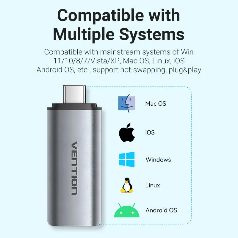 Lectora Tarjeta - 2 En 1 - Usb-c + Usb Sd Tf Dual - Vention