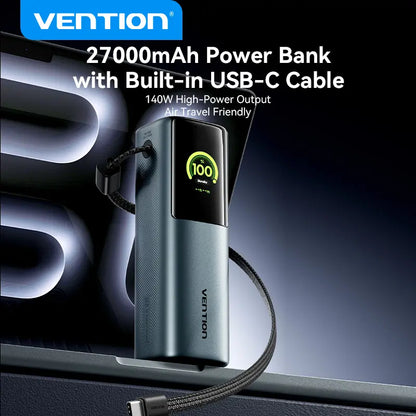 Cargador Portatil Power Bank Usb C 3,1 27000mah 200w Vention Gris