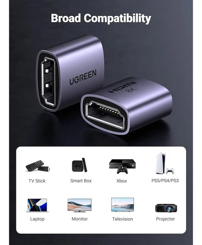 Adaptador Hdmi Union Hembra 2,1 8k 60hz 3d Arc Ugreen