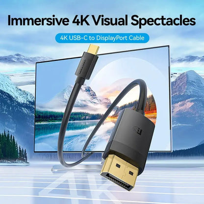 Cable Usb C A Display Port 1 M 4k 60hz Vention Negro