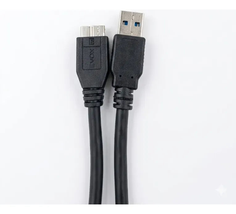 Cable Usb 3,0 A Micro B Evox 50 Cm Pc Disco Rigido Externo Negro
