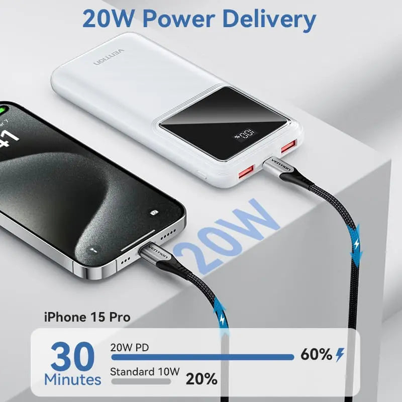 Power Bank Cargador Portatil 10000mah 3 Usb Bateria Vention