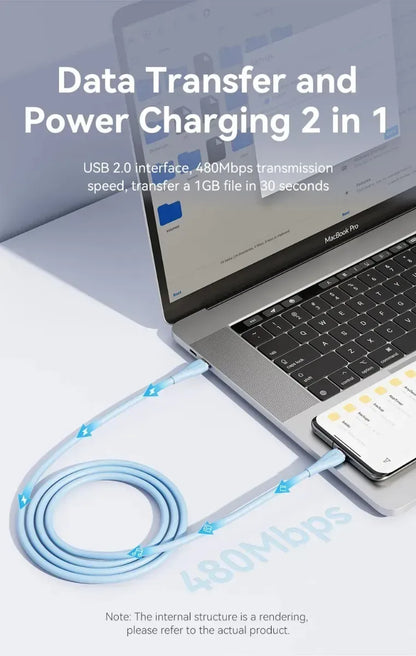 Cable Usb C Carga Rapida Vention 1m 5a 100w Verde Claro