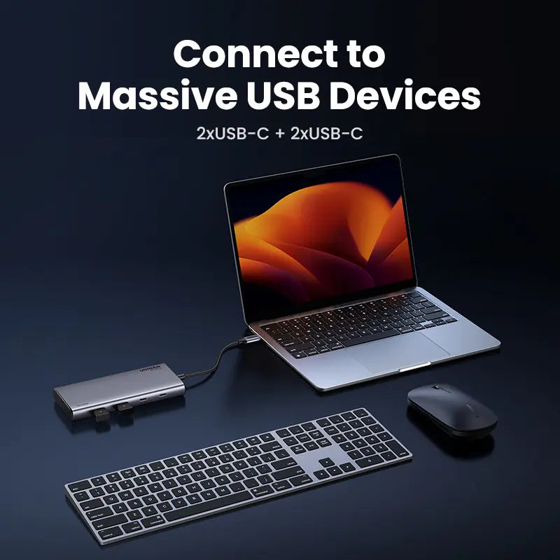 Hub Multipuerto 8 En 1 Usb C A Hdmi 4k60hz Usb 10gbps Ugreen Gris Oscuro