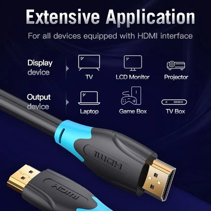 Cable Hdmi 2,0 3d Arc 1080 Certif 4k 75cm 18 Gbps Vention