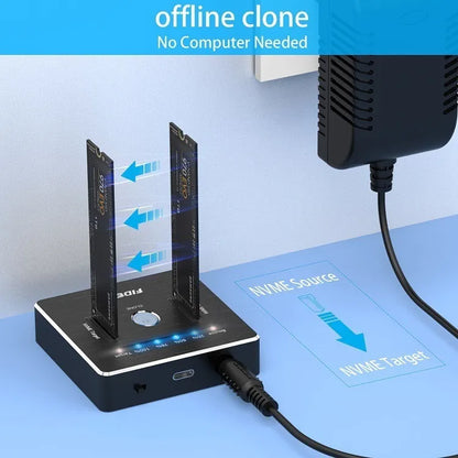 Docking Station Fideco Clonador Dual M,2 Nvme Sata Ssd